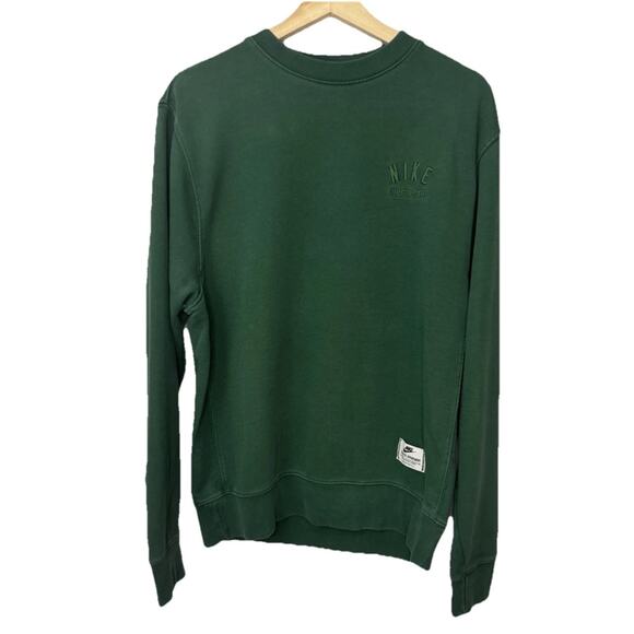 Nike Sweatshirt Mens Sportswear Club Fleece French Terry Size Small Green Crew - Picture 3 of 9